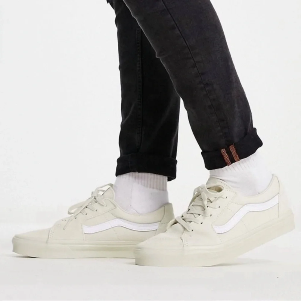 VANS Unisex Ivory White Suede Leather Skateboard Sneakers Women's 8.0